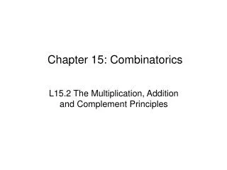 Chapter 15: Combinatorics