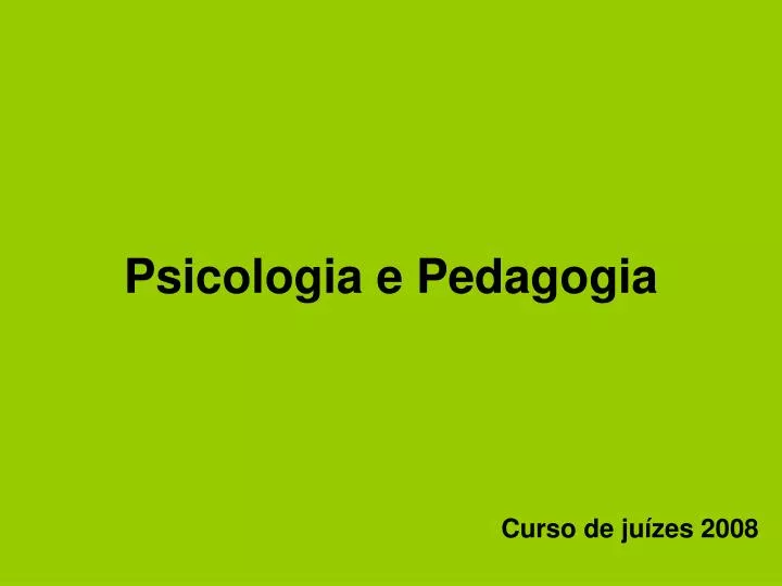 psicologia e pedagogia
