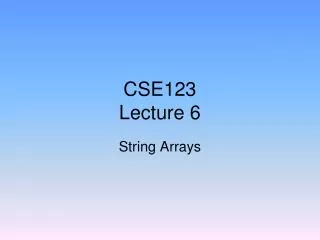 CSE123 Lecture 6