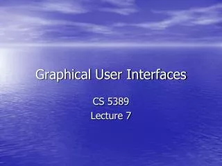 graphical user interfaces