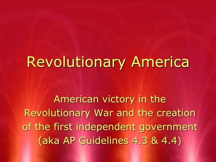 revolutionary america
