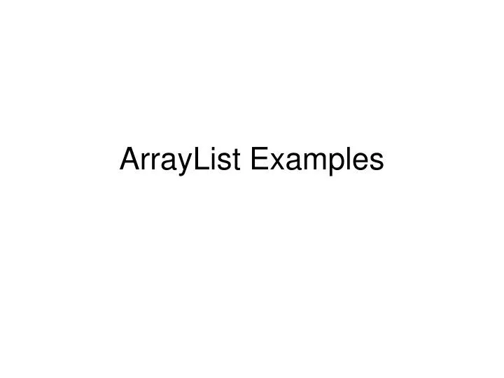 arraylist examples
