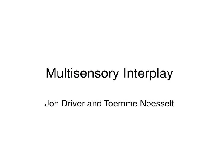 multisensory interplay