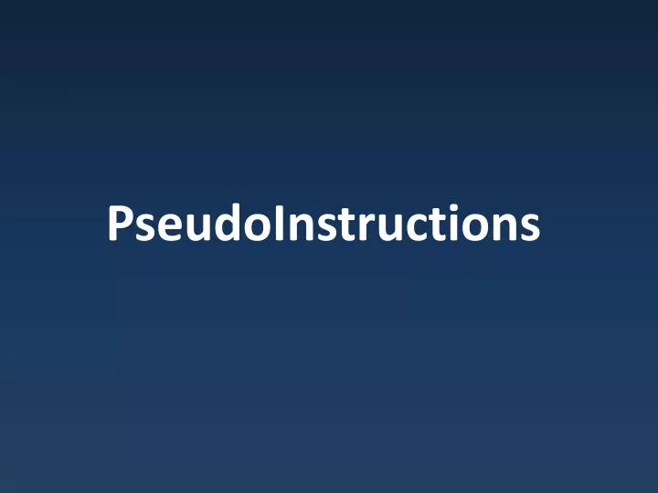pseudoinstructions