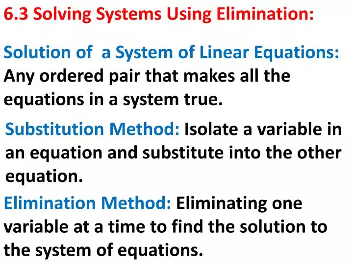 6 3 solving systems using elimination
