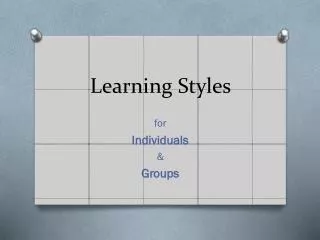 Learning Styles