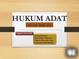 hukum adat sub bab delik adat