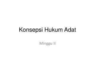konsepsi hukum adat