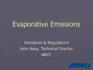 Evaporative Emissions