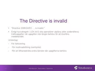 the directive is invalid