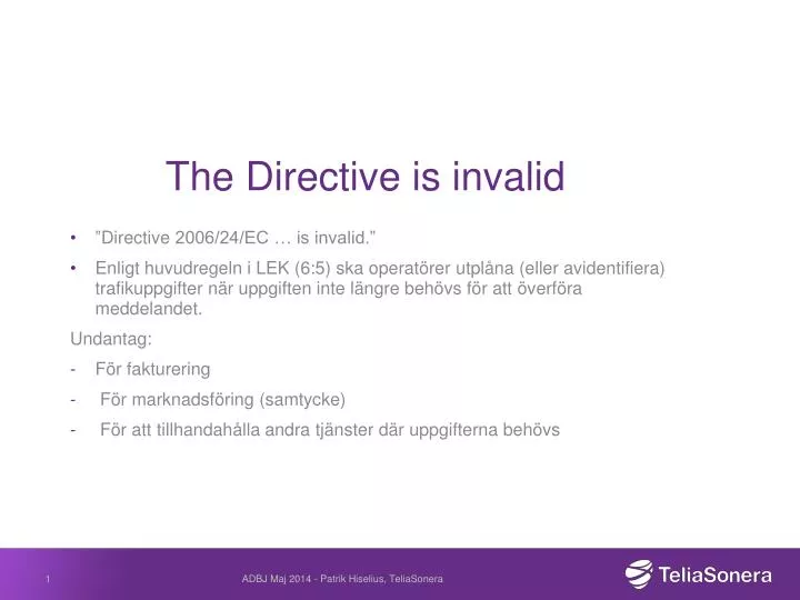 the directive is invalid