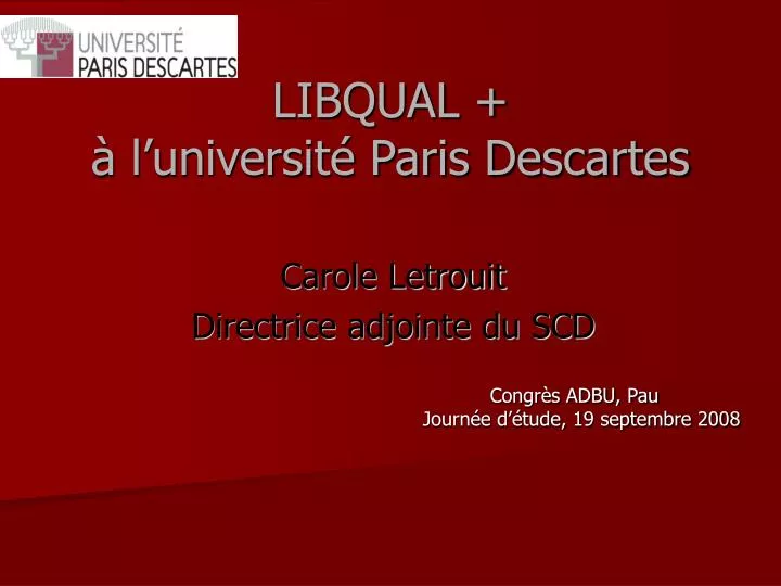 libqual l universit paris descartes