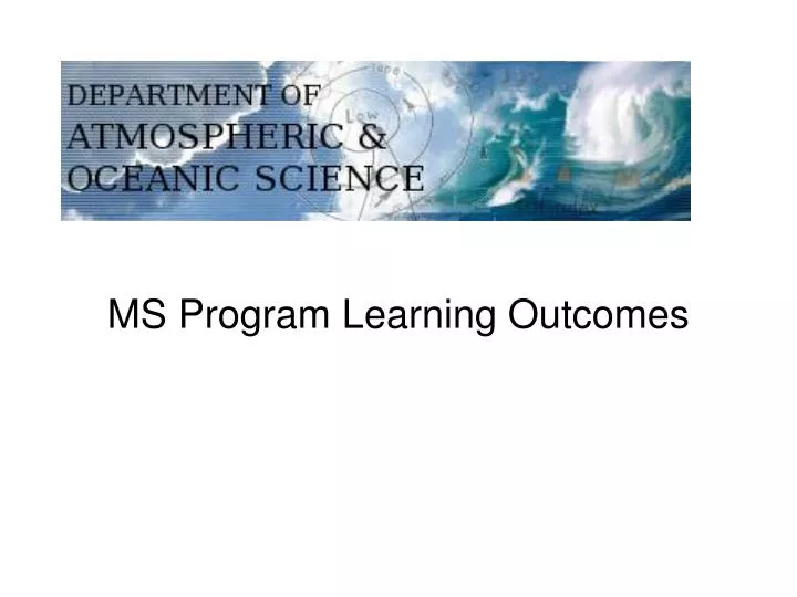 ms program learning outcomes