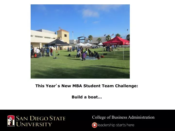this year s new mba student team challenge build a boat