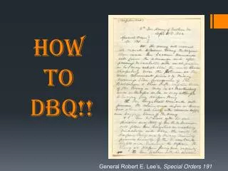 HOW TO DBQ!!