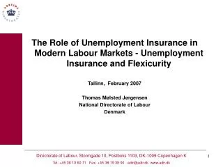 Main functions of Unemployment Insurance