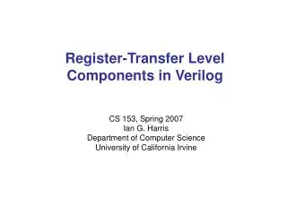 Register-Transfer Level Components in Verilog