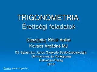 trigonometria retts gi feladatok