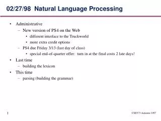 02/27/98 Natural Language Processing