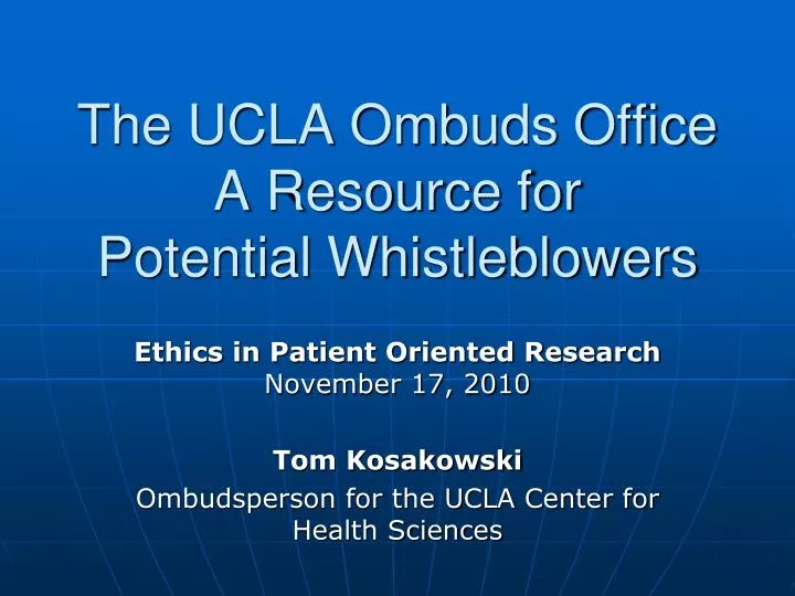the ucla ombuds office a resource for potential whistleblowers