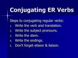 conjugating er verbs