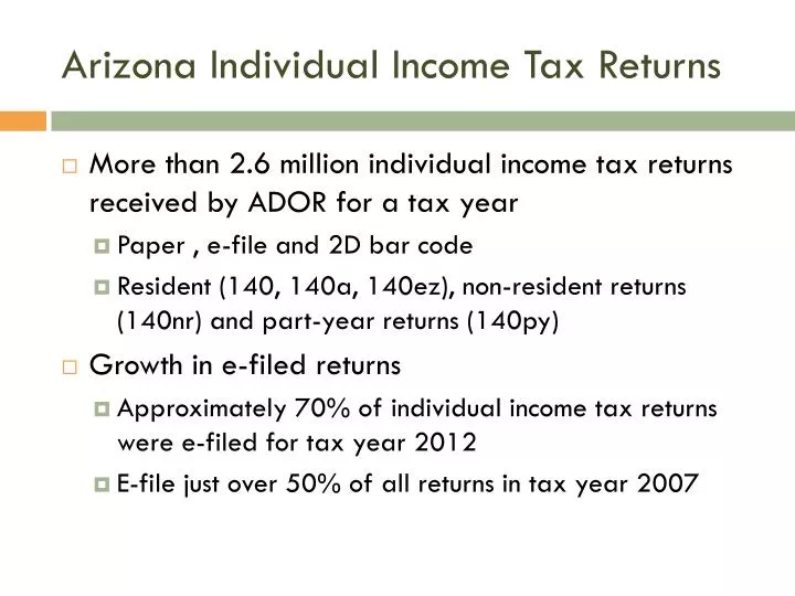 arizona individual income tax returns