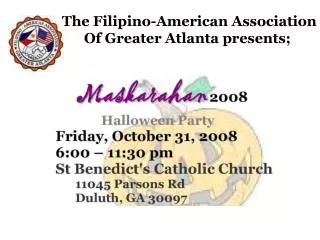 The Filipino-American Association Of Greater Atlanta presents;