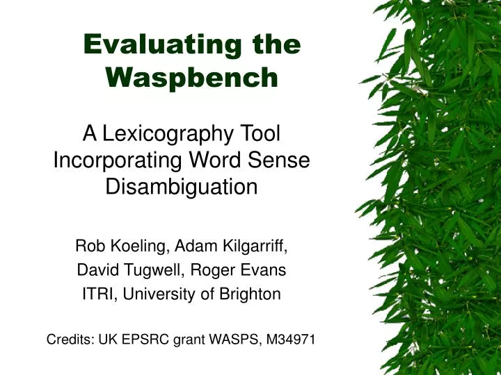 evaluating the waspbench