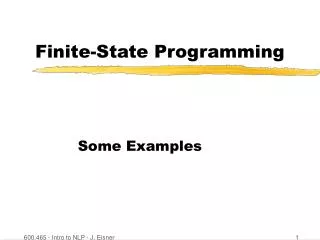 Finite-State Programming