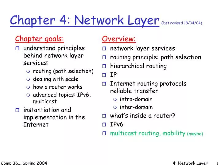 chapter 4 network layer last revised 18 04 04
