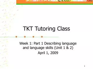TKT Tutoring Class