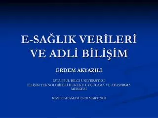 e sa lik ver ler ve adl b l m