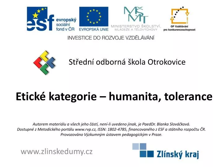 etick kategorie humanita tolerance