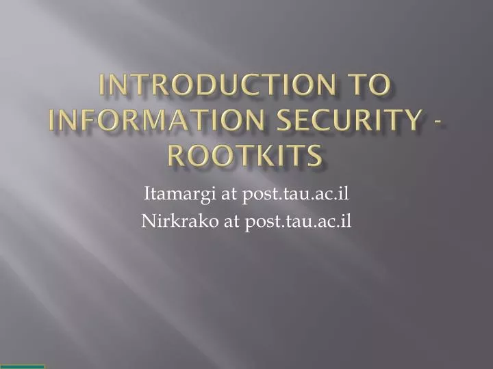 introduction to information security rootkits