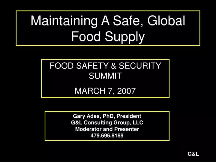 maintaining a safe global food supply
