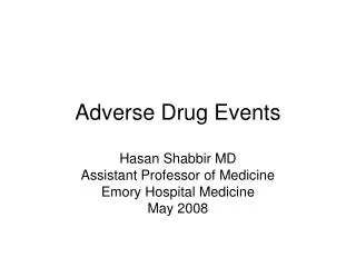 Adverse Drug Events