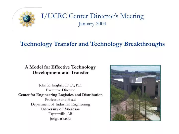 i ucrc center director s meeting january 2004 technology transfer and technology breakthroughs