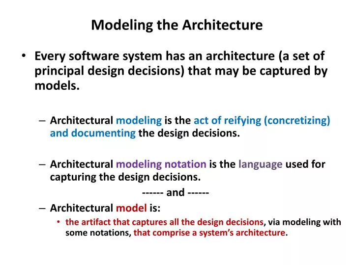 modeling the architecture