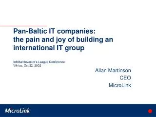 Allan Martinson CEO MicroLink
