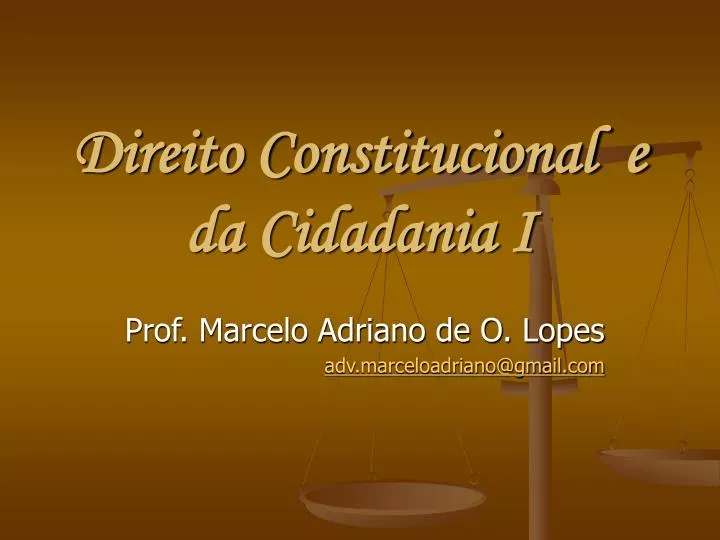 direito constitucional e da cidadania i