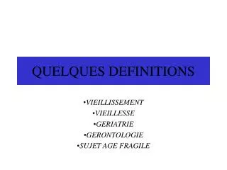 quelques definitions