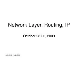 Network Layer, Routing, IP