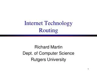 Internet Technology Routing