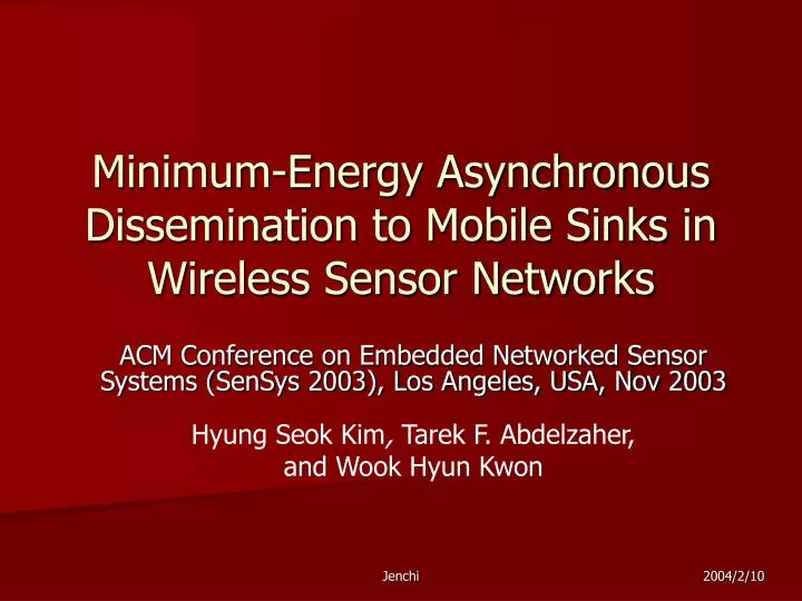 minimum energy asynchronous dissemination to mobile sinks in wireless sensor networks