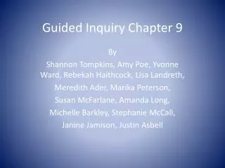 Guided Inquiry Chapter 9