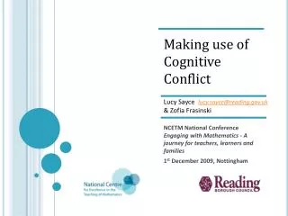 Making use of Cognitive Conflict