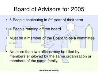 Board of Advisors for 2005
