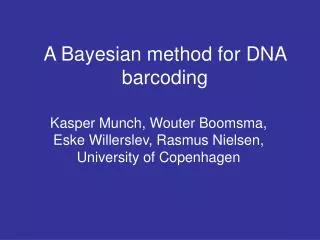 A Bayesian method for DNA barcoding