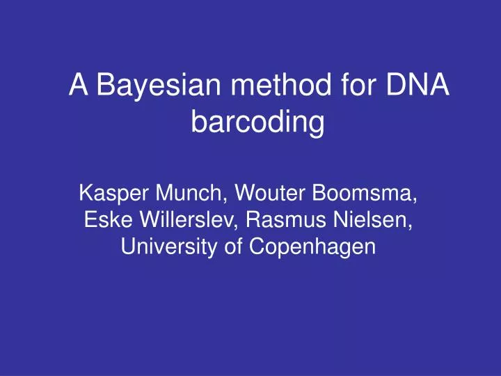 a bayesian method for dna barcoding