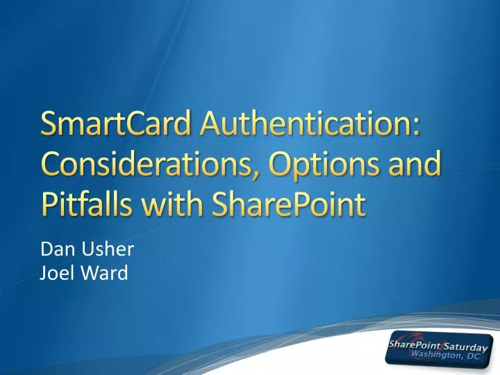 smartcard authentication considerations options and pitfalls with sharepoint